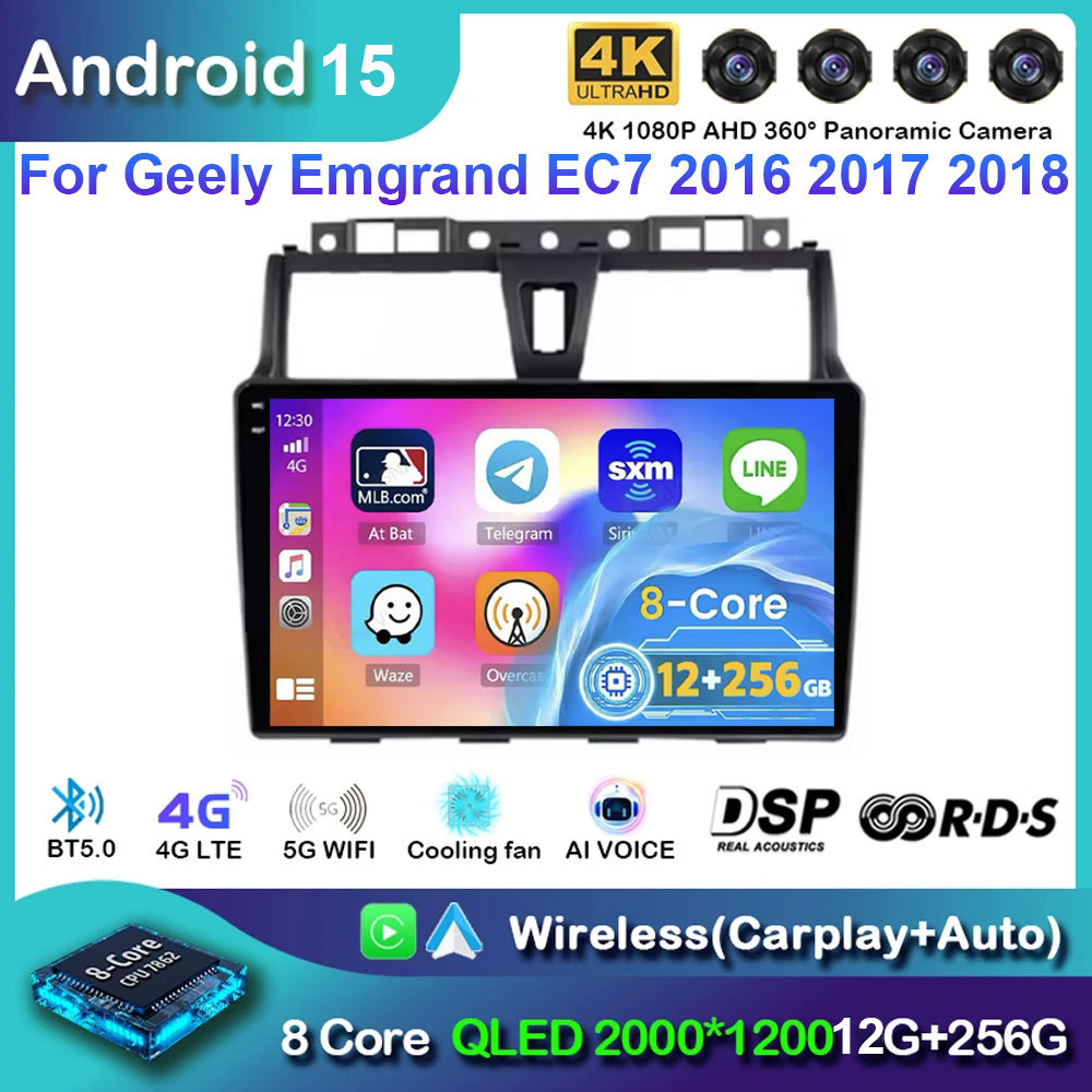 Android 15 Car Radio For Geely Emgrand EC7 2016 - 2018 Navigation GPS Multimedia Player Stereo WiFi