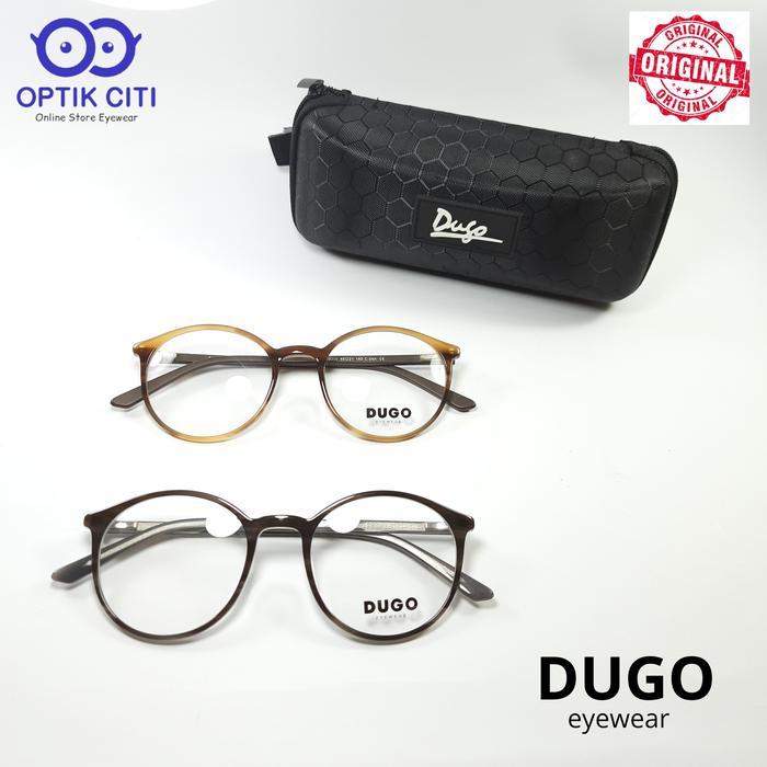Frame Kacamata Pria Wanita Dugo 5200 Motif Kayu Original gratis lensa