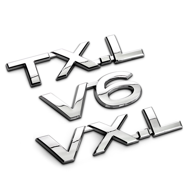 1 PCS 3D chrome V6 VXL TXL TX-L VX-L badge Refitting Emblem car Stickers Discharge Capacity logo for