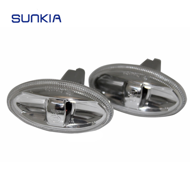 SUNKIA 2Pcs/Pair Side Lamp Turn Signals Lights For Peugeot 206 307