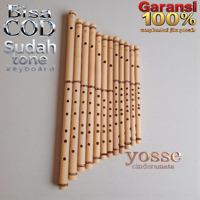 Suling Dangdut 1 Set Suling Bambu 1 Set Isi 12 Biji Nada Akurat tune keyboard Packing Cantik Rapi