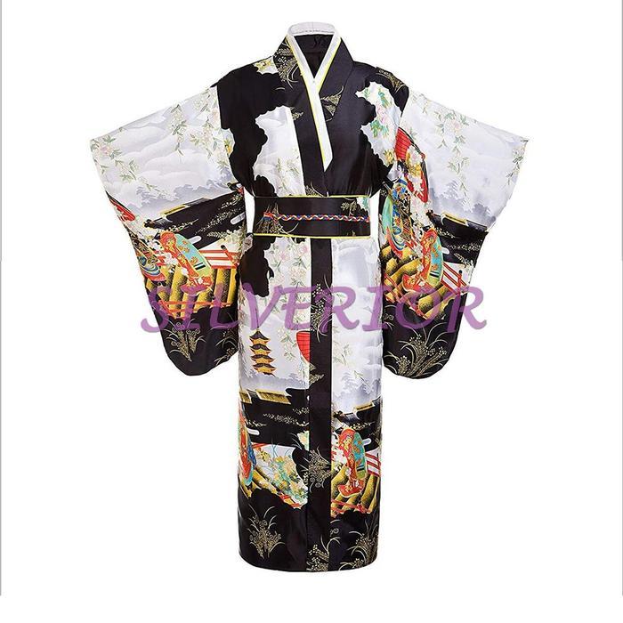 Baju Pakaian Wanita Perempuan Jepang Kimono Yukata Bantal Obi Hitam