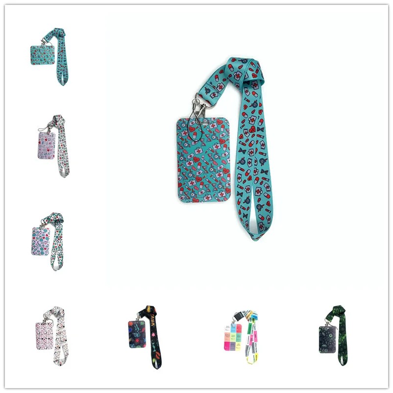 nurse card holder Lovely teeth id card pass hang accessories holder keychain lanyard Student Bus