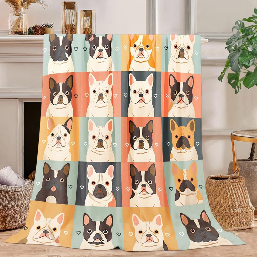French Bulldog Blanket French Bulldog Decor Cozy Animal Throw Super Soft Plush Flannel Fleece