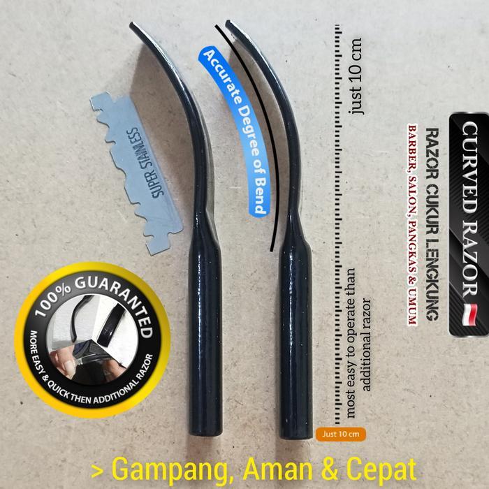 Razor Lengkung Tipe- C Barber, Salon & Pangkas, lebih Mudah Aman & Cepat, Kerik kanan kiri sama