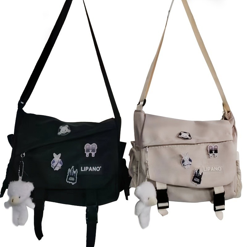 1pc Nylon Handbag Shoulder Bag, Large Capacity Messenger Bag, Men's Crossbody Bag, Student School