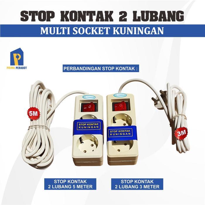 Thebest- Stop Kontak Putih 5 meter 2 lubang Terminal Listrik 2 Lubang