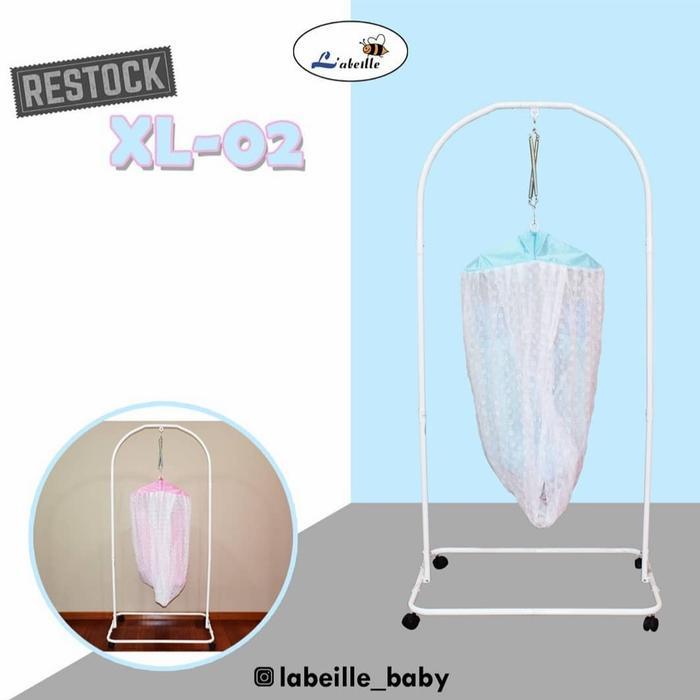 Tiang Ayunan Baby Besi 1 Paket Dengan Kain Ayunan, Per Dan Kelambu