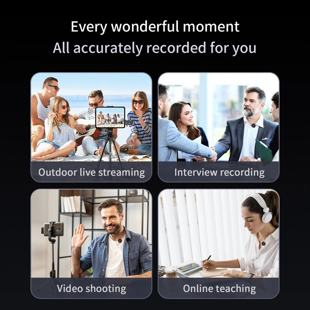 Wireless Lavalier Microphone Dual Omnidirectional Condenser Lavalier Microphone Microphone for