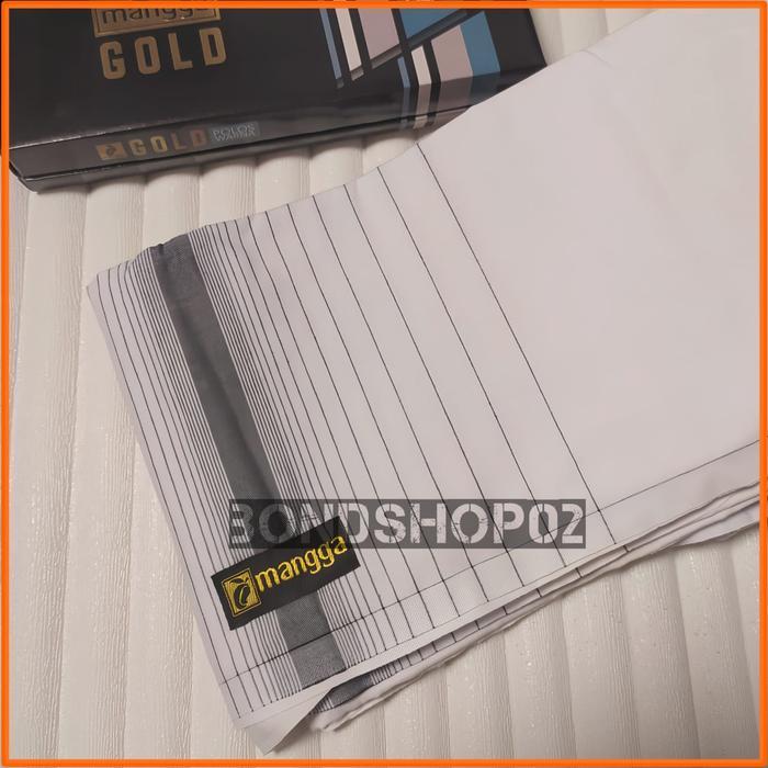 Sarung Mangga Gold Putih Polos Non Tumpal / Sarung Hitam Polos Dan Tumpal
