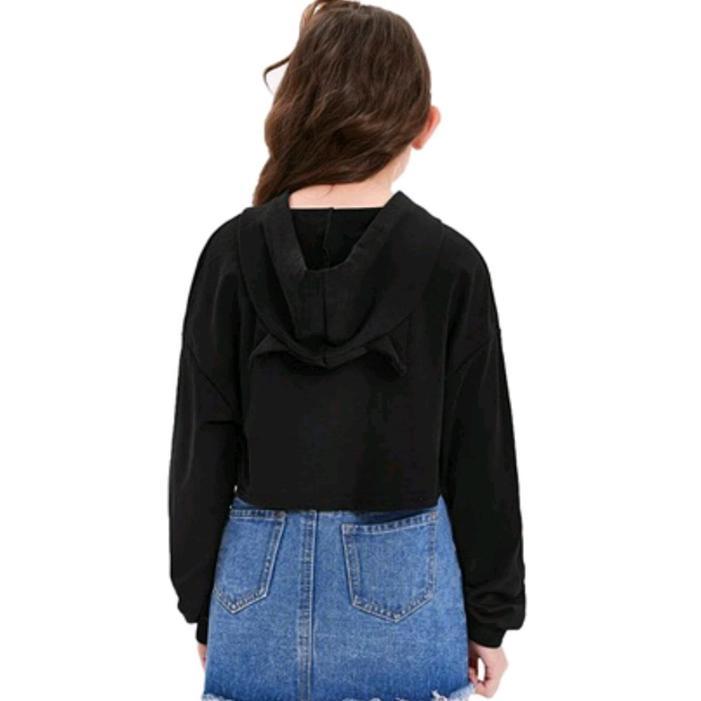 sweater crop anak / jaket crop anak / crewnect crop anak perempuan murah viral tiktok gratis ongkir