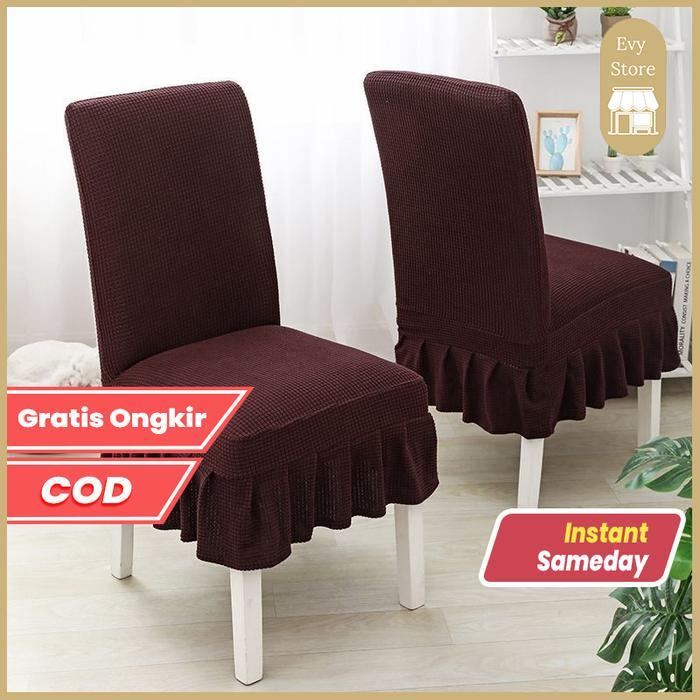 Evy Store Cod Sarung Kursi Makan Sarung Kursi Sarung Kain Kursi Bangku Makan / Cover Sarung Kursi