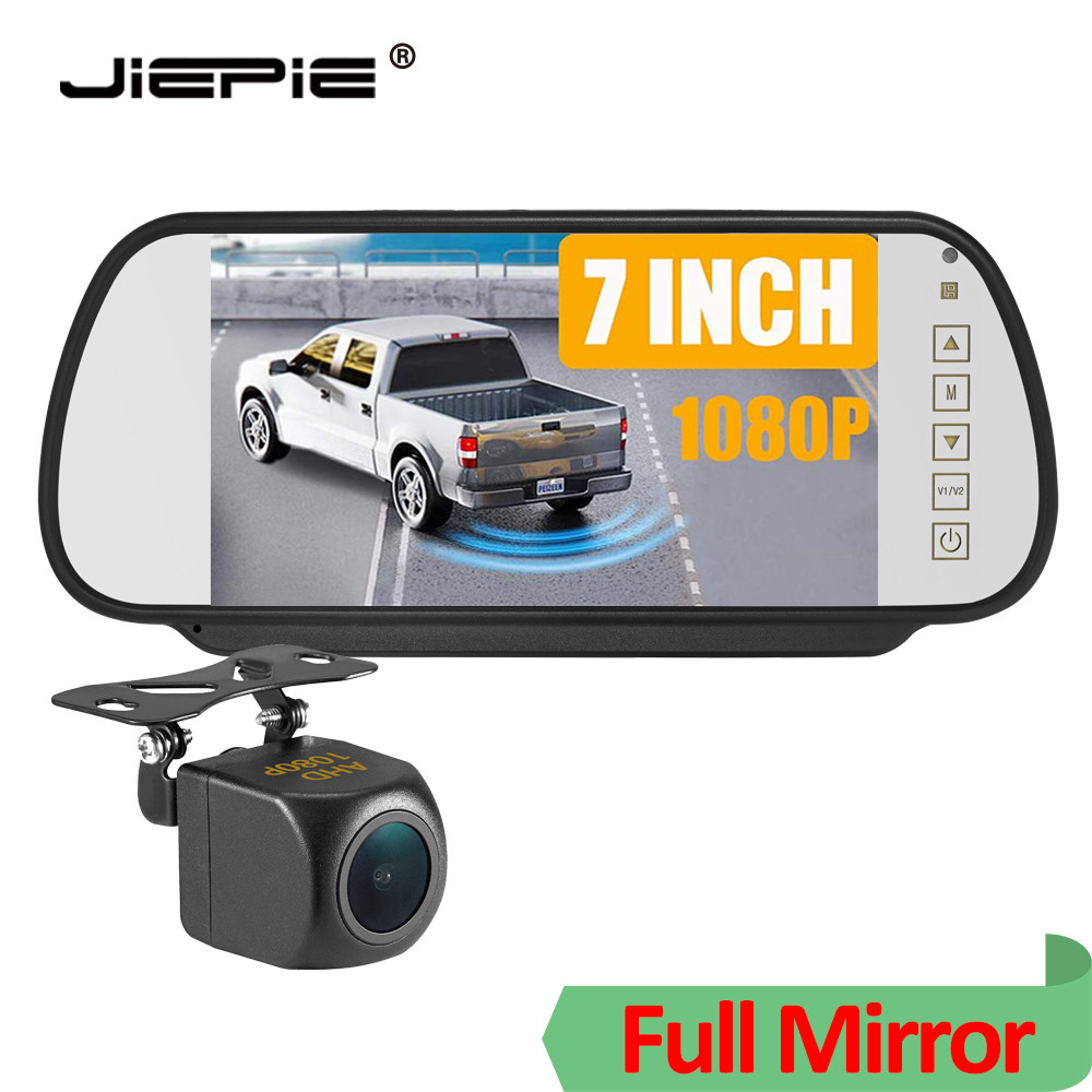 Sistem Kamera Mundur Tampilan Belakang JIEPIE AHD dengan Monitor Kaca Spion 7” dan Kamera Parkir Cad