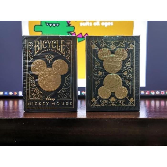 KARTU PLAYING CARD BICYCLE DISNEY BLACK GOLD MICKEY MOUSE LIMITED EDIT