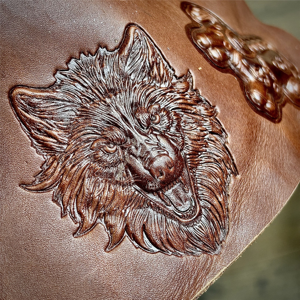 Wolf Design Pattern 3D Leather Stamp Leathercraft Embossing Mold Metal Stamping Molds Carving