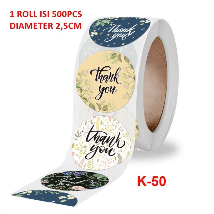 KEDAIBUTIK (SLT04) Stiker Label Roll Thank You - Sticker Stiker Label Makanan Thank You For Order