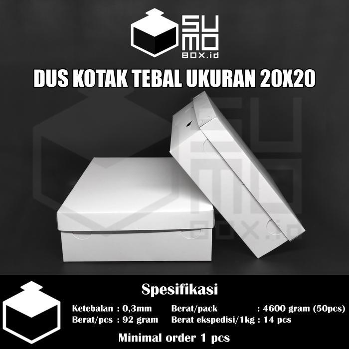 Dus kotak makanan tebal 20x20 untuk nasi rames kue bolu putih [ECERAN]