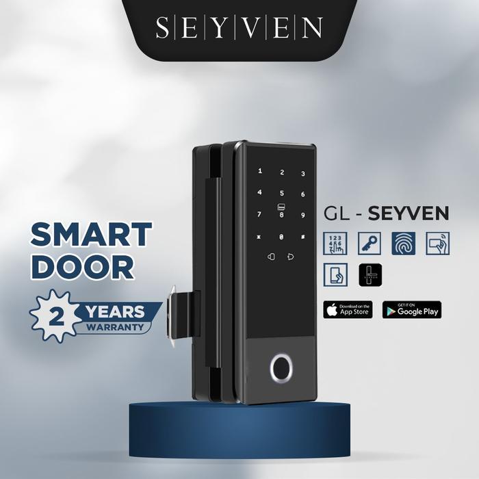 SEYVEN Smart Door Lock Kunci Pintu Digital Kaca Frameless Pintu Kayu Aluminium Besi Access Control
