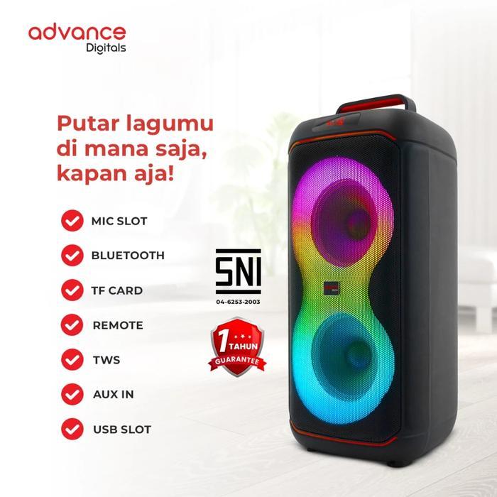 Advance (K8D-C) Speaker Portable Karaoke Advance 8" Inch Double 1 Tahun Garansi Resmi Untuk Tv Led