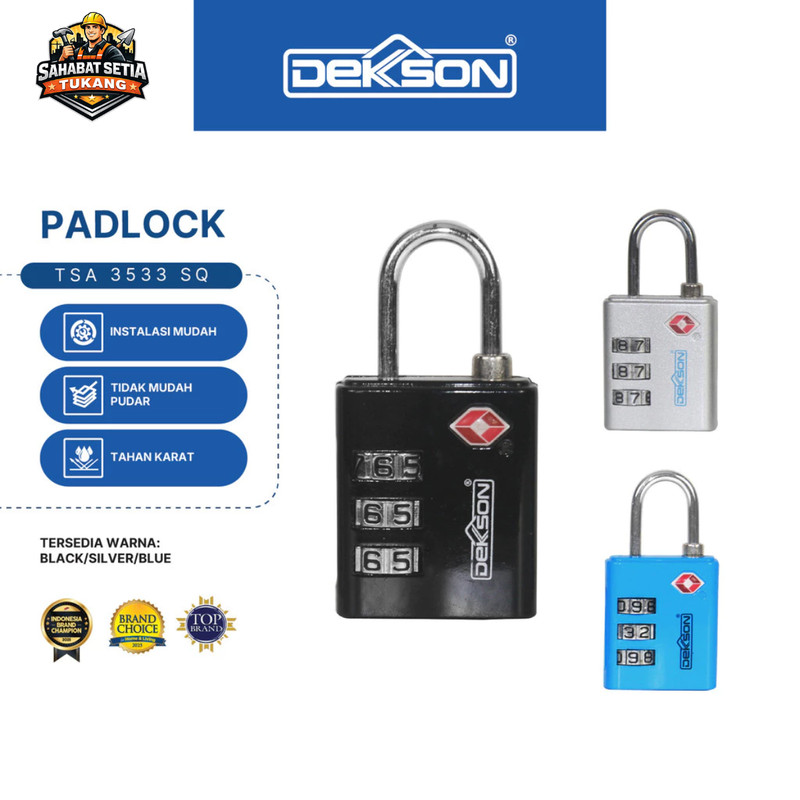DEKKSON Padlock Gembok Koper TSA 3533