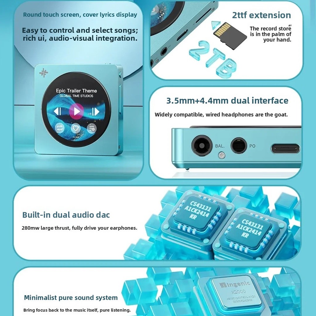 Fiio Snowsky Disc MP3 Music Player Portable MP3 Player HIFI Sound Quality Hi-Res Bluetooth5.4 WiFi