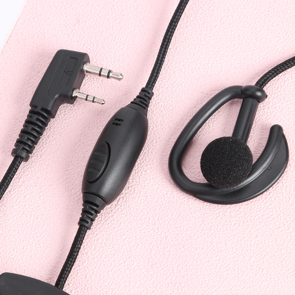 2Pin Headset In Ear Speaker Earphone PTT Mic Earpiece for Baofeng Kenwood Radio No Fall off Soft and