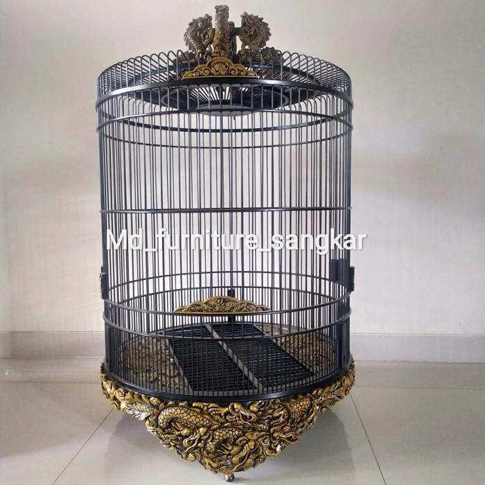 sangkar burung murai ukiran, sangkar ukiran motif naga, sangkar ukir