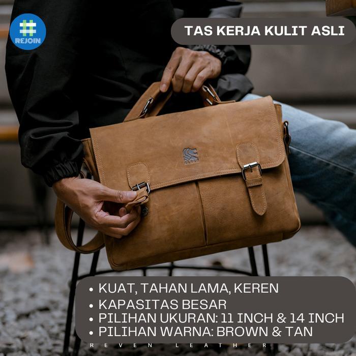 Tas Selempang Pria Tas Kerja Laptop 11 14 Inch Kulit Asli Pria Cowok Selempang Distro