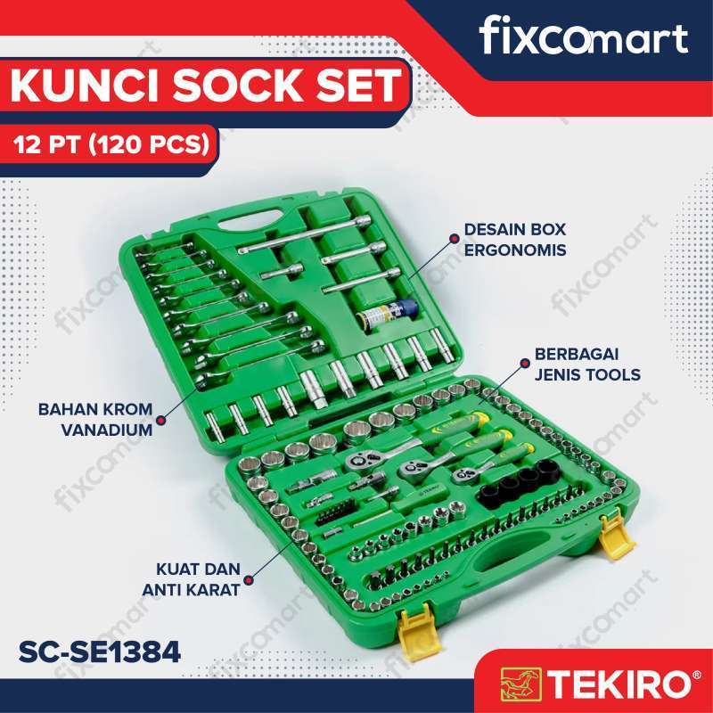 Adaa Tekiro Kunci Socket Set 120 Pcs 12 Pt - Kunci Sok Set 120Pcs
