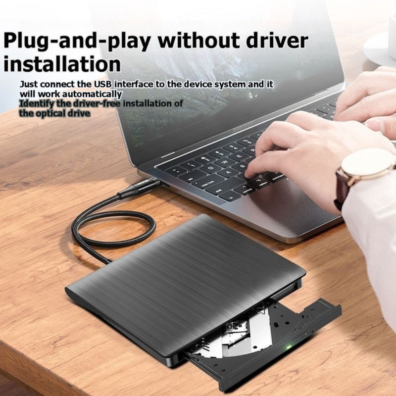 2 In 1 USB3.0 Typec External CD DVD Drive Slim Optical Drive External CD-RW Burner Reader Bluray