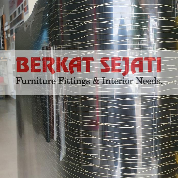 Decosheet Tacosheet HITAM KILAP GLOSS SERAT SALUR EMAS / GOLD METALIK .