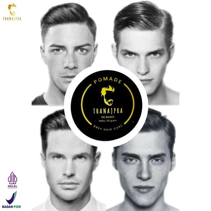 Thanajpra Minyak Rambut Pria Terlihat Basah Penghilang Uban Alami Pomade Oil Based Formula