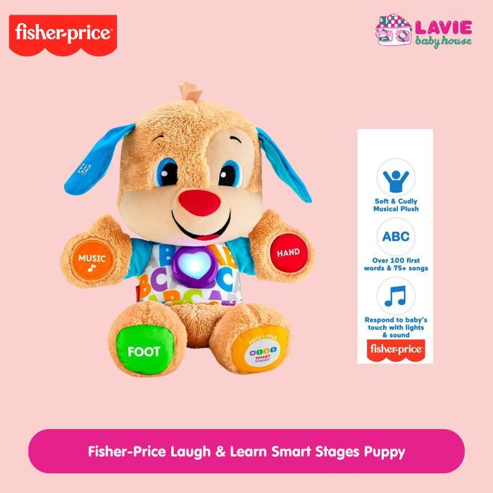 Fisher Price Laugh & Learn Smart Stages Puppy 6M+ Mainan Edukasi Bayi Boneka Interaktif Musik &