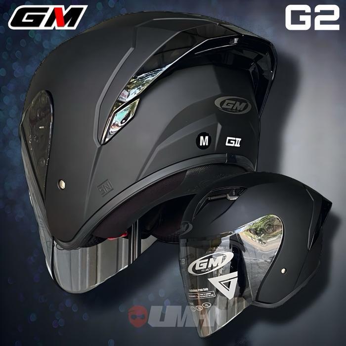 HELM HALFFACE GM G2 SOLID HITAM DOFF