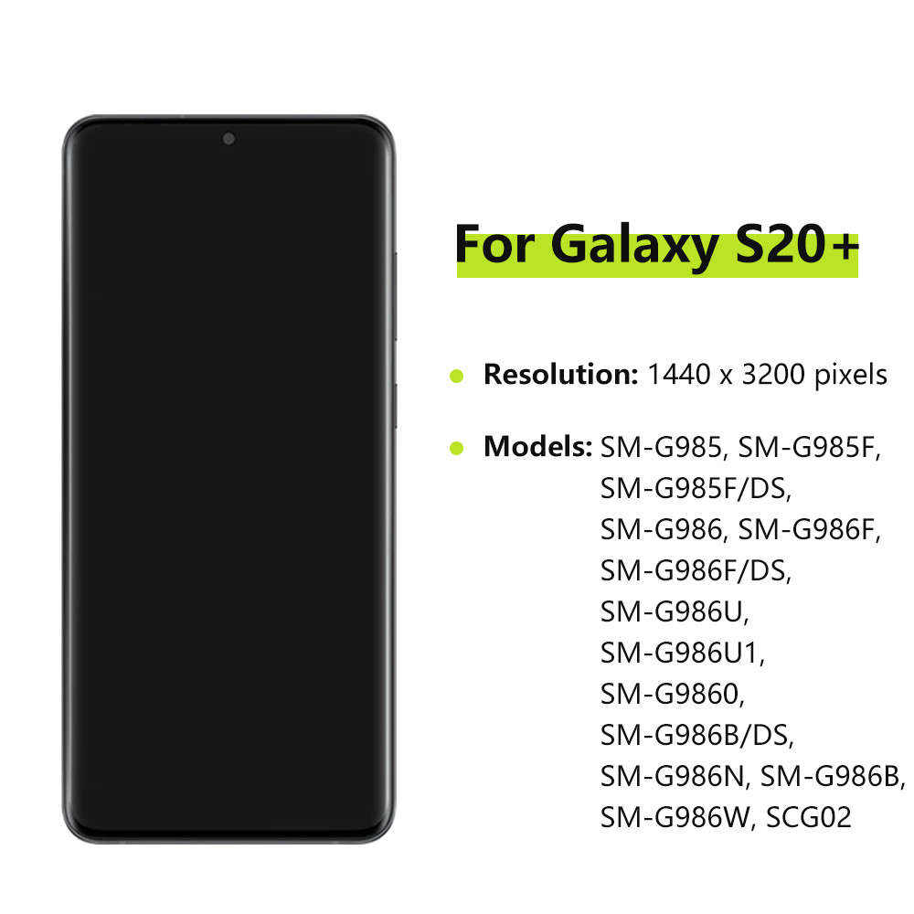 Super AMOLED LCD For Samsung Galaxy S20 Plus S20plus G985 G985F G985F/DS LCD Display Touch Screen