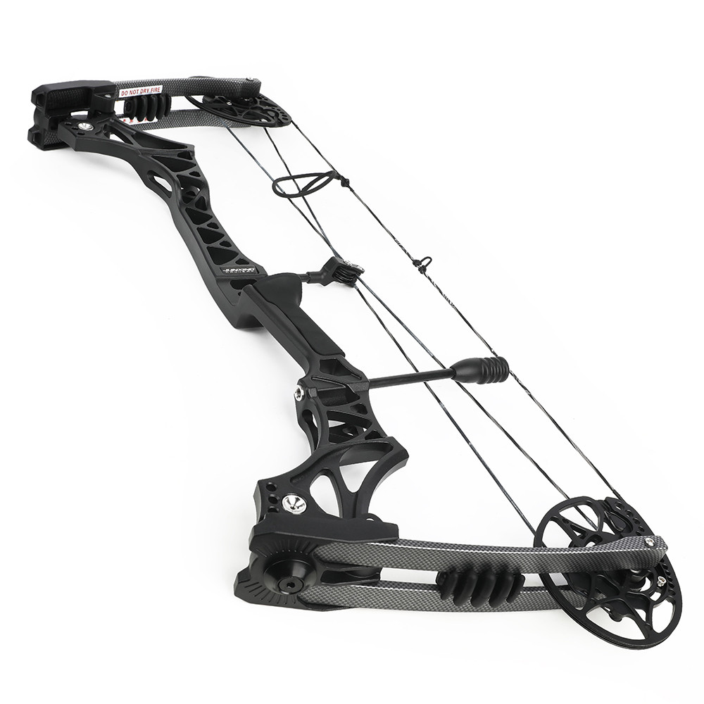 Junxing M128 Compound Bow 30-70lbs Adjustable 340fps Magnesium Alloy Riser Archery Hunting Bow 80%