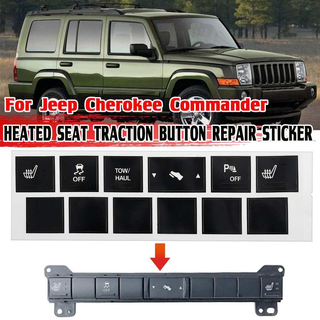 Car Heated Seat Traction Button Repair Sticker Decal Set For Jeep Cherokee Commander Car Interior Se