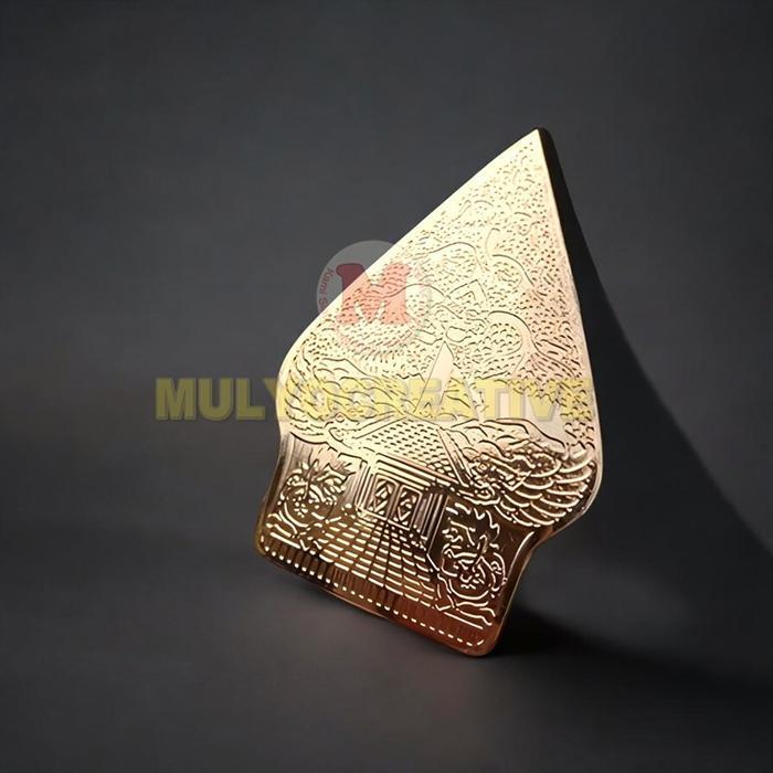 Bros Pin Gunungan Wayang - Pin Aksesoris Beskap Peci Kondangan Gunungan Warna Gold