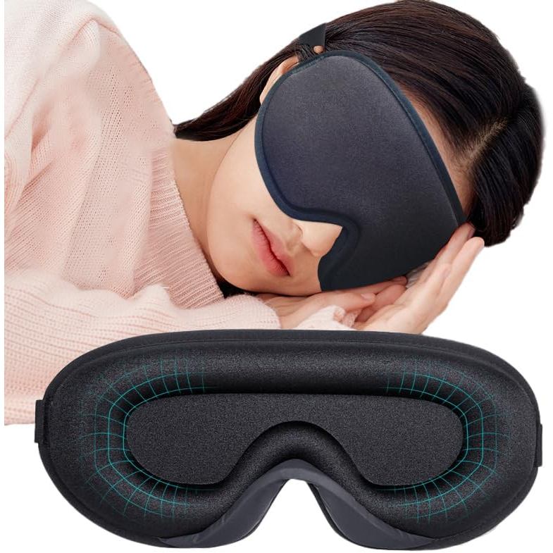 Sleep mask,3D Deep Contoured Eye Covers for Sleeping, 99% Block Out ,Silky Touch with Soft Foam,