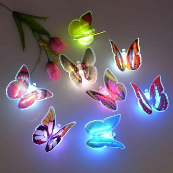 1pcs Stiker Hiasan Dinding 3D Kupu-Kupu/Butterfly Lampu Tidur LED