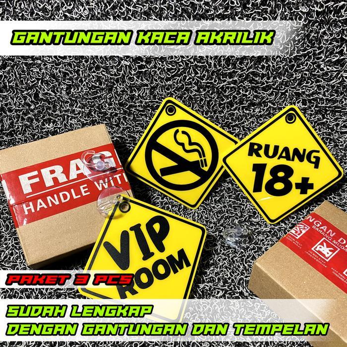 GANTUNGAN KACA MOBIL AKRILIK tempelan Car