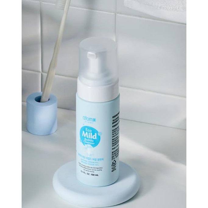 Atomy Eco Mild Bubble Cleanser 150ml | Foam pembersih yang dirancang untuk kulit sensitif.