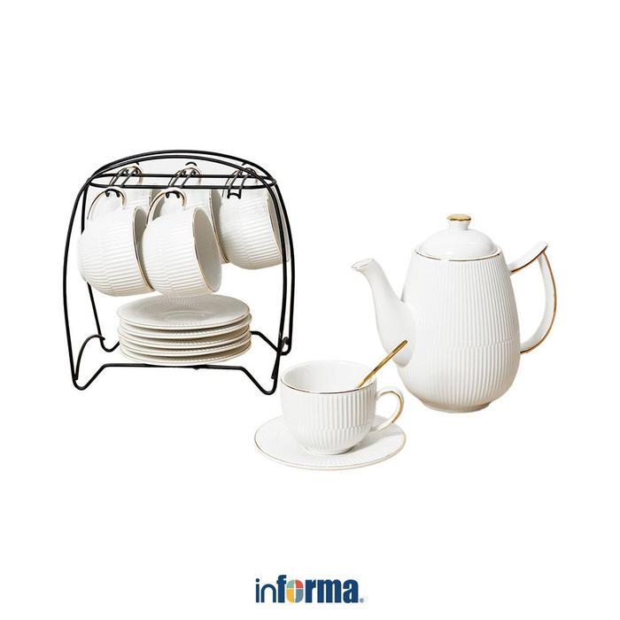 Informa Appetite Set 7 Pcs Lailey Teko & Cangkir Dengan Saucer Set Water Jug With Cup Pitcher Dengan