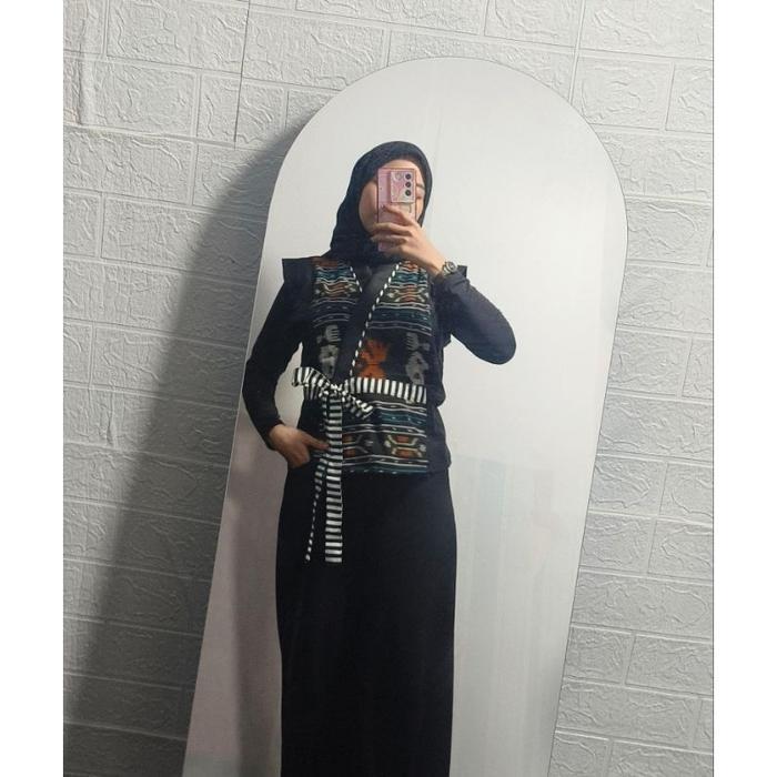 MAYA VEST OUTER TENUN IKAT SONGKET KIMONO WANITA KOREAN STYLE BATIK KHAS INDONESIA