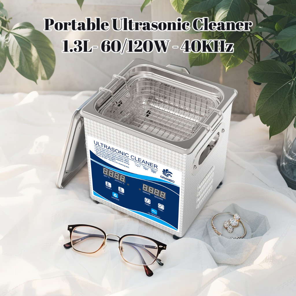 Portable Ultrasonic Cleaner Granbo 1.3L Ultrasonic Cleaning Tools 60W/120W Digital Cleaning Machine