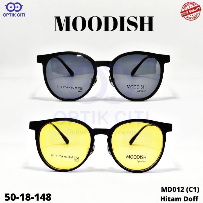 frame kacamata clip on bulat pria wanita high quality MD 012 Titanium