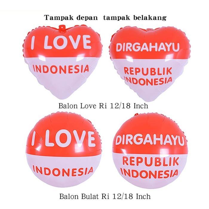 Balon Foil Merah Putih isi 2 ALAT TULIS SENANG