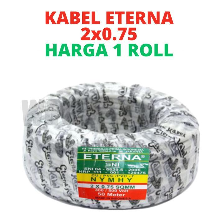 Kabel Listrik Eterna 2X0.75 Serabut 50 Meter Kabel Listrik Nymhy Eterna 1 Roll