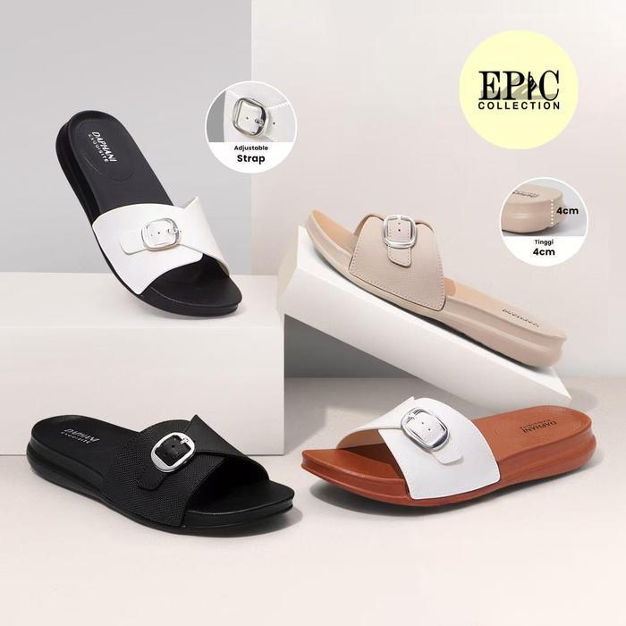Sandal Wanita Viral Tiktok Kekinian Slip On Tebal 4Cm
