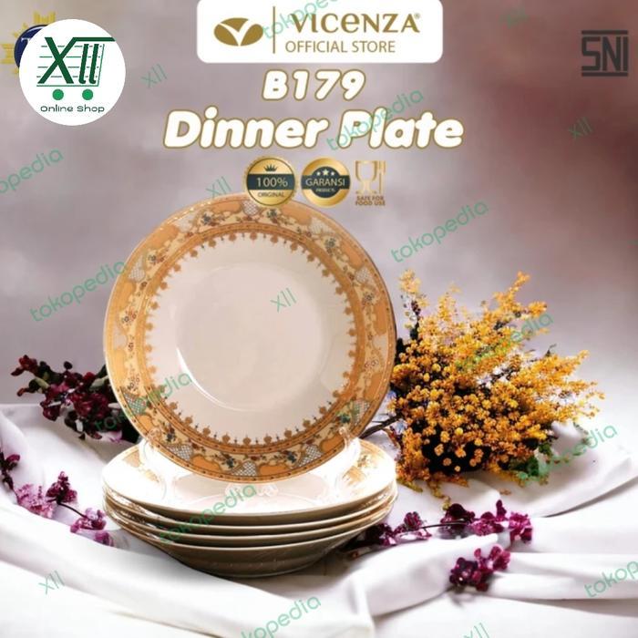 VICENZA B~179 GT GOLDEN TOUCH PLATES SET 6Pcs ~ Piring Gold 9 iNCH